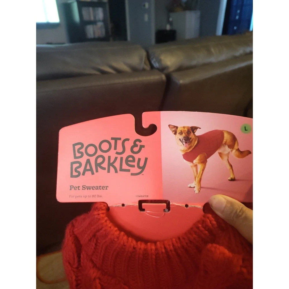 Boots & Barkley Size Large(up to 80lbs) Red Pet Sweater